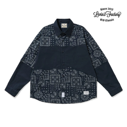 Levin‘sFactory パッチワークバンダナ柄シャツ 長袖シャツ