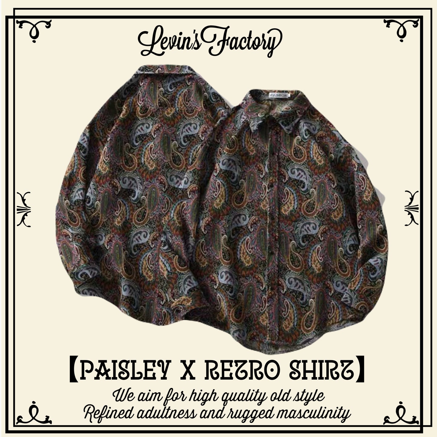 Levin‘sFactory レトロ×ペイズリー 長袖シャツ