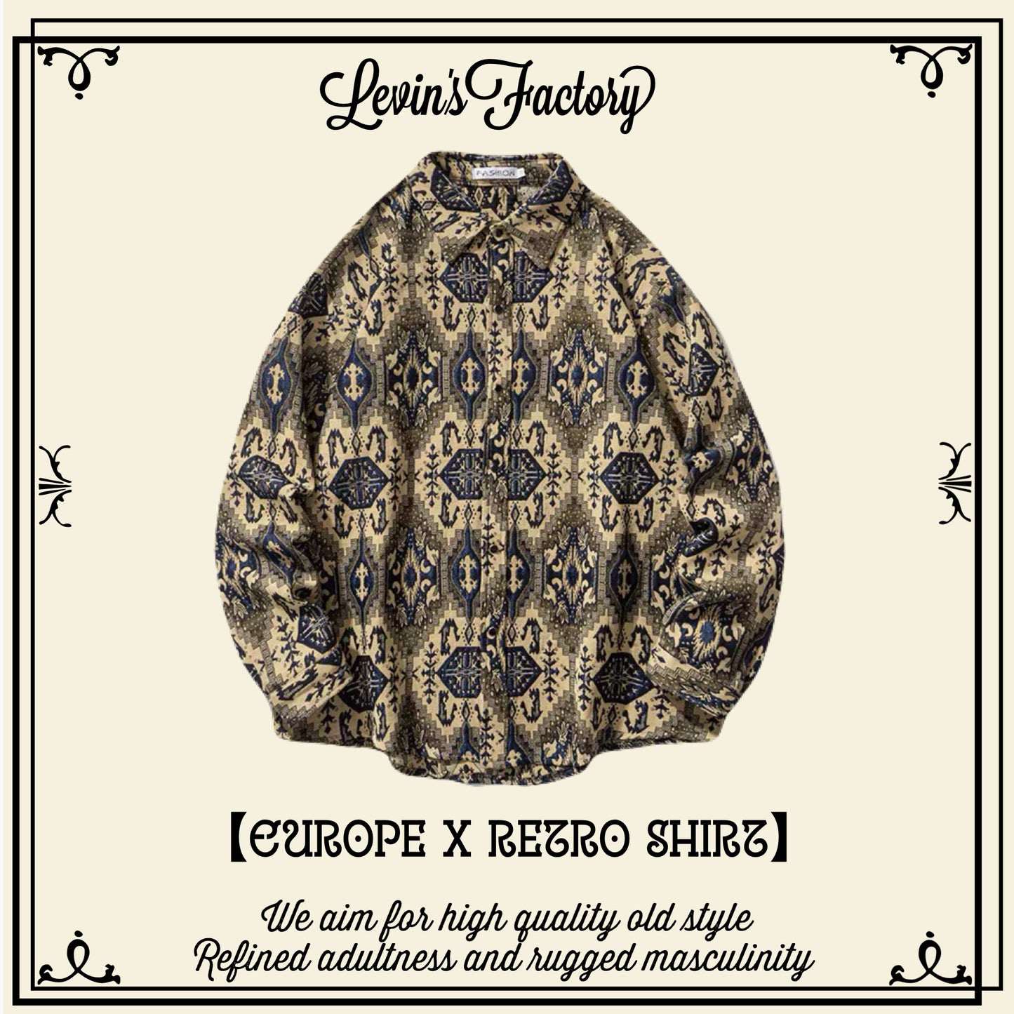 Levin‘sFactory レトロ×ヨーロッパ 長袖シャツ