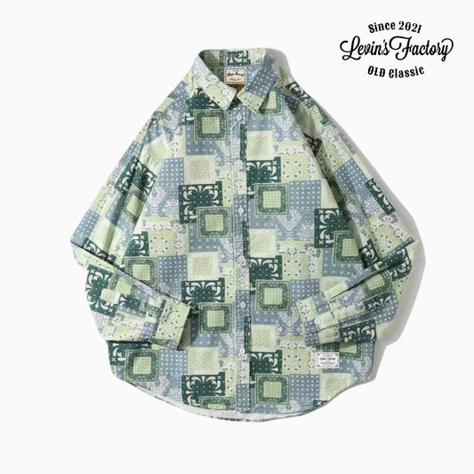 Levin‘sFactory バンダナ柄ワークシャツ 長袖シャツ