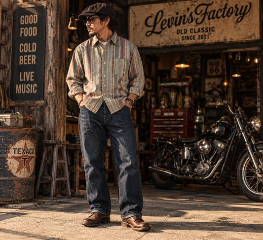Levin`sFactory ストライプ長袖シャツ