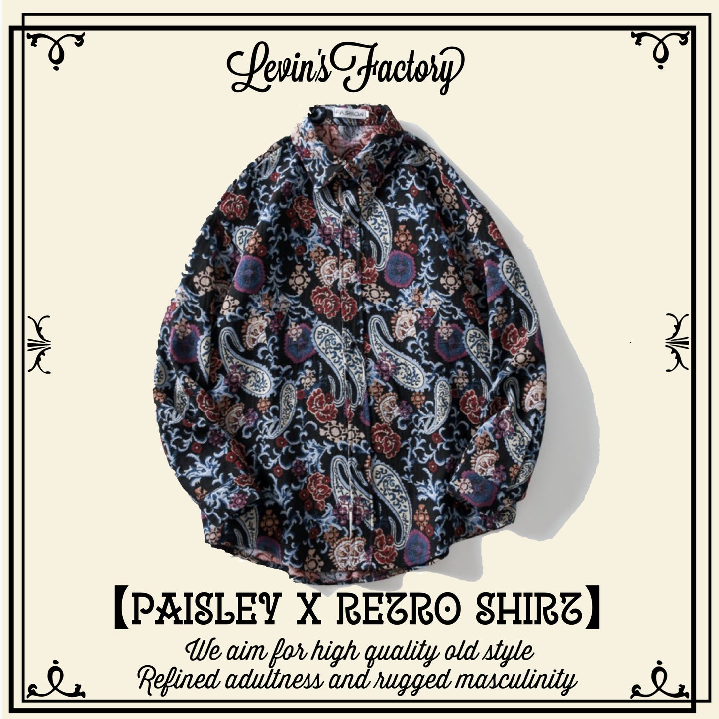 Levin‘sFactory レトロ×ペイズリー 長袖シャツ