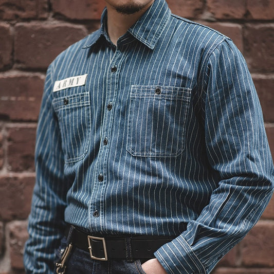 OKONKUWO アメリカンヴィンテージワークシャツ ARMY 長袖シャツ