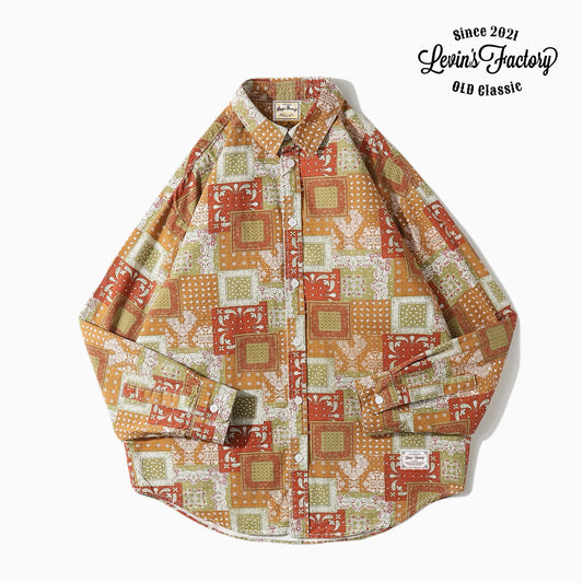 Levin‘sFactory バンダナ柄ワークシャツ 長袖シャツ