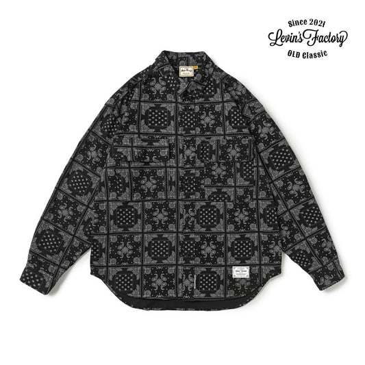 Levin‘sFactory バンダナ柄パッチワークシャツ 長袖シャツ