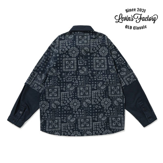 Levin‘sFactory パッチワークバンダナ柄シャツ 長袖シャツ