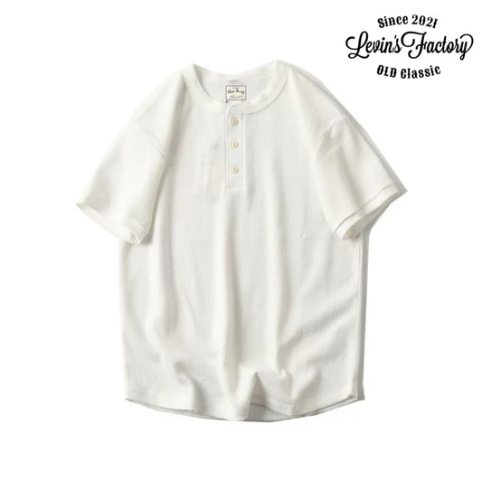Levin‘sFactory ワッフルヘンリーネックシャツ半袖