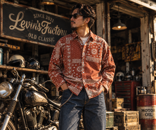 Levin‘sFactory スタンダードバンダナ柄シャツ 長袖シャツ