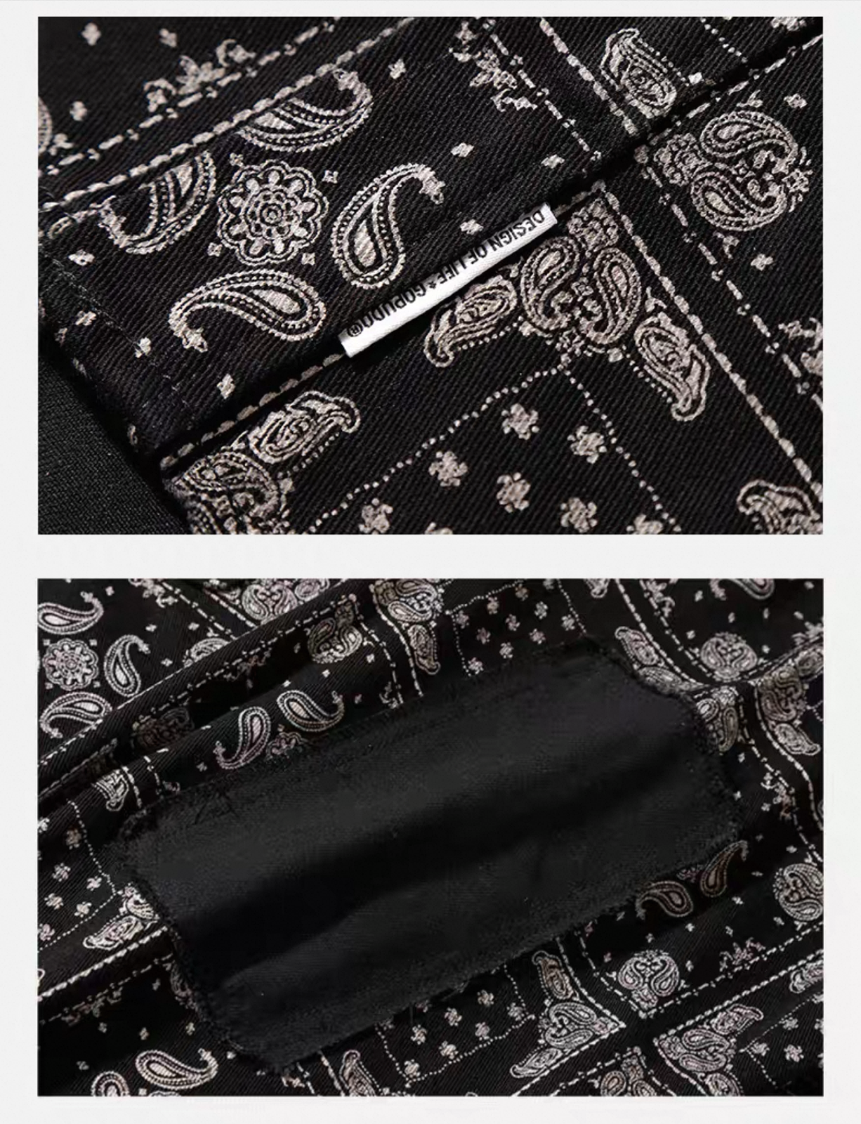 Levin‘sFactory バンダナ柄パッチワークシャツ 長袖シャツ