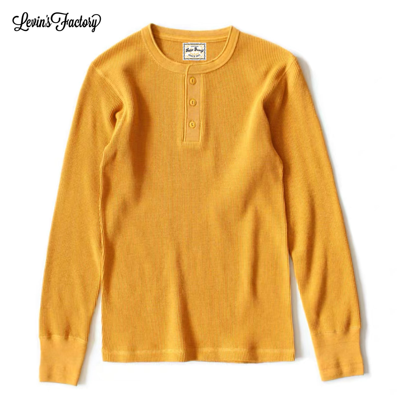Levin`sFactory ワッフルヘンリーネックシャツ長袖