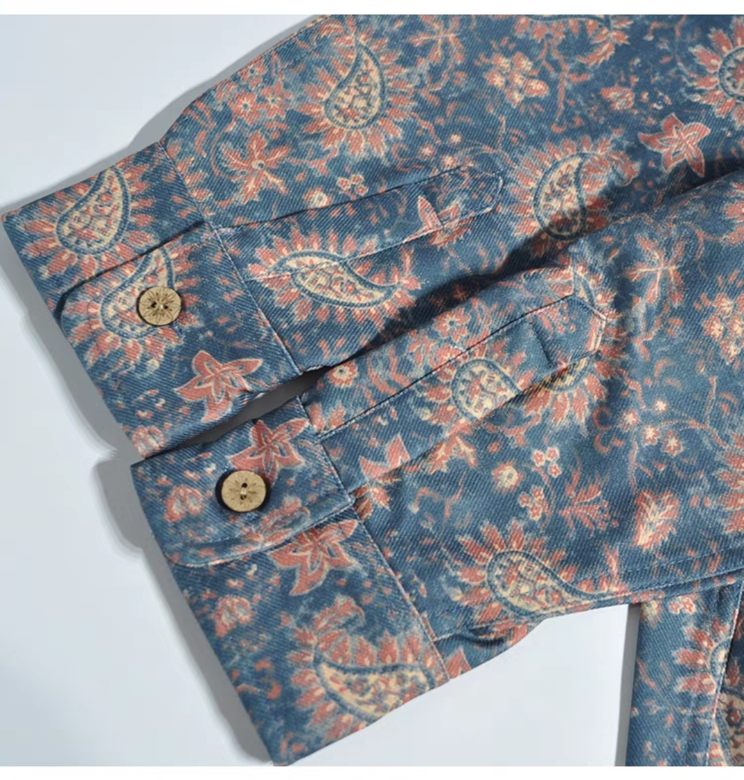 Levin`sFactory 長袖シャツ ペイズリー×オールドクラシック