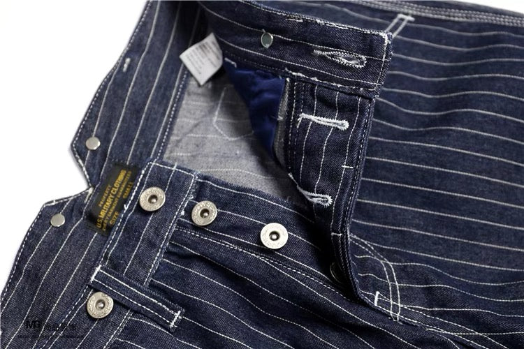 OKONKUWO ストライプデニムパンツ