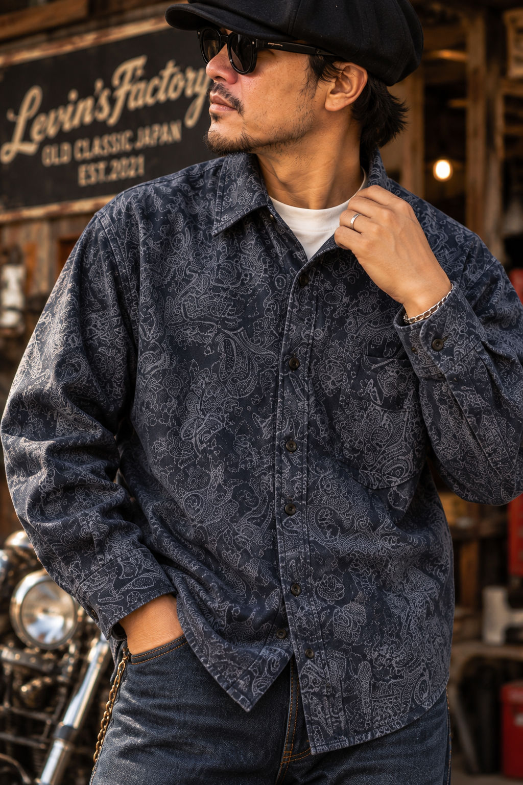 Levin‘sFactory　クラシックペイズリー　長袖シャツ
