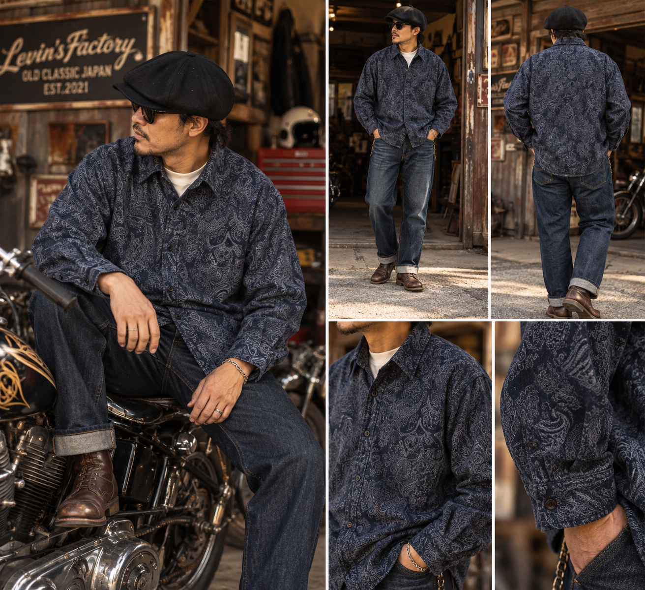 Levin‘sFactory　クラシックペイズリー　長袖シャツ