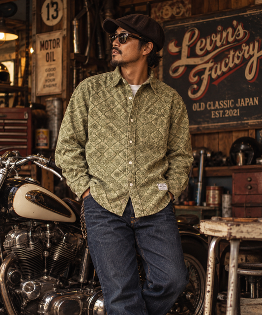 Levin‘sFactory　レトロ×ペイズリー　長袖シャツ