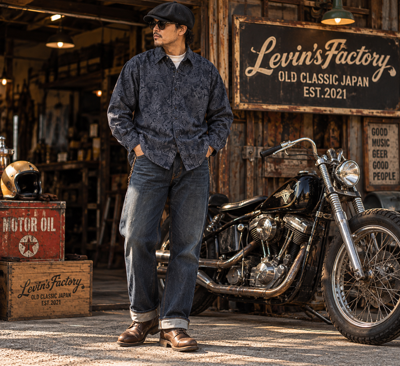 Levin‘sFactory　クラシックペイズリー　長袖シャツ
