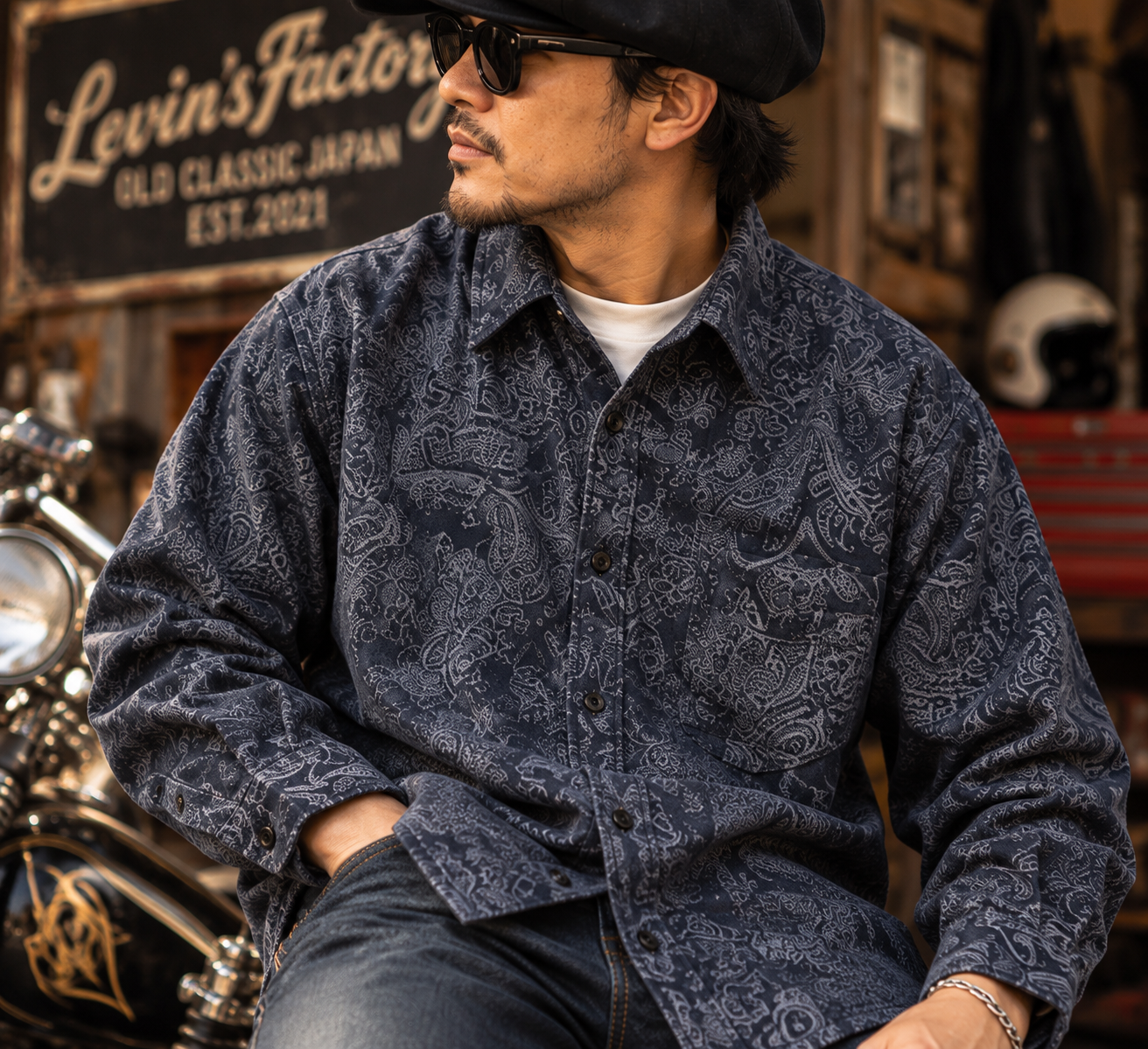 Levin‘sFactory　クラシックペイズリー　長袖シャツ
