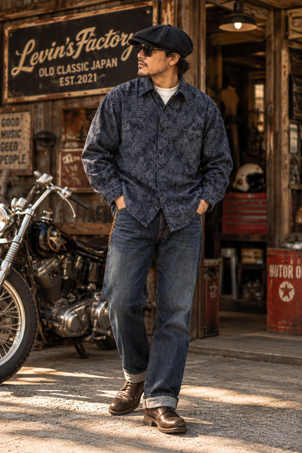 Levin‘sFactory　クラシックペイズリー　長袖シャツ