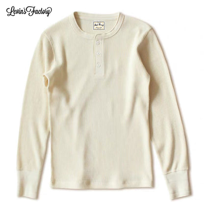Levin`sFactory  ワッフルヘンリーネックシャツ長袖